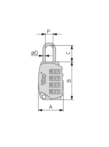 Lucchetto A Combinazione Viro - Per Valigie E Armadietti Con Base 20mm