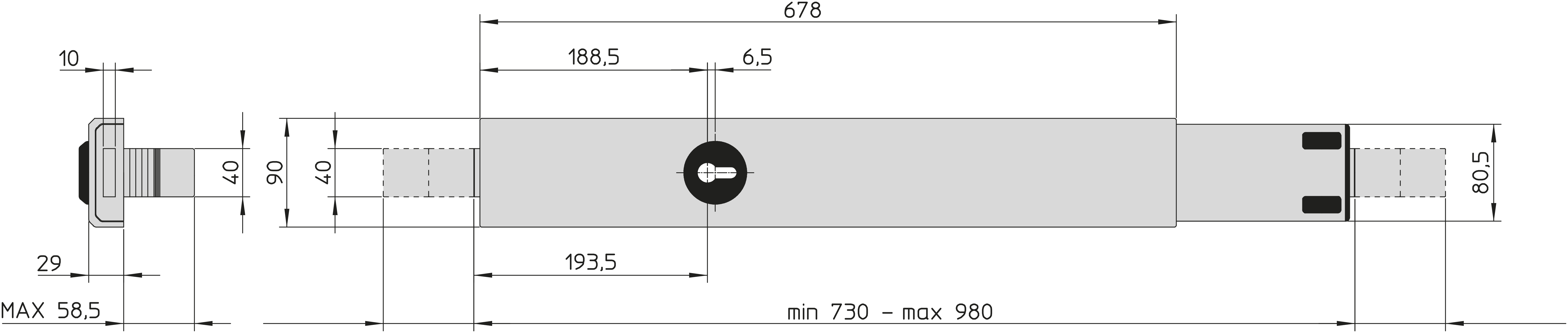 Basics - Spranga regolabile, 69,8 cm, nero : .it: Fai da te